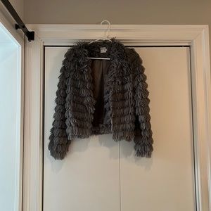 Waist length fuzzy jacket